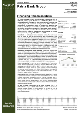 Patria Bank Group Hold