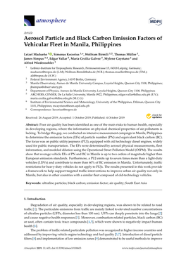 Aerosol Particle and Black Carbon Emission Factors of Vehicular Fleet in Manila, Philippines
