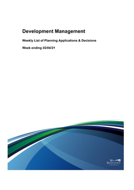 Weekly List of Planning Applications & Decisions 2-4-21