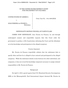 Case 1:16-Cr-00089-EGS Document 15 Filed 03/24/17 Page 1 of 5