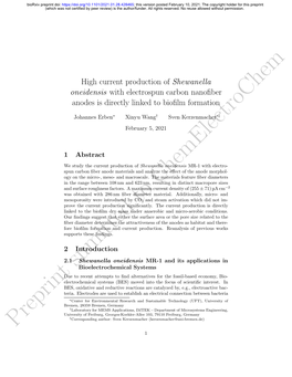 High Current Production of Shewanella Oneidensis with Electrospun Carbon Nanoﬁber Anodes Is Directly Linked to Bioﬁlm Formation