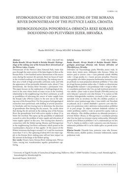 Hydrogeology of the SINKING ZONE of the KORANA RIVER