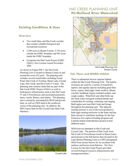 HAT CREEK PLANNING UNIT Pit-Mccloud River Watershed