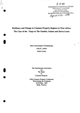 The Case of the Tonga in the Gambia, Guinea and Sierra Leone