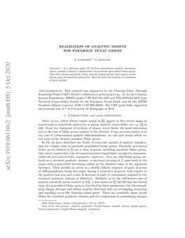 Arxiv:1910.06130V2 [Math.DS] 5 Oct 2020