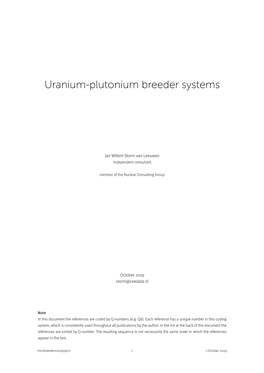 Uranium-Plutonium Breeder Systems