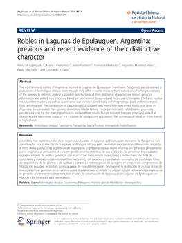 Robles in Lagunas De Epulauquen, Argentina: Previous and Recent