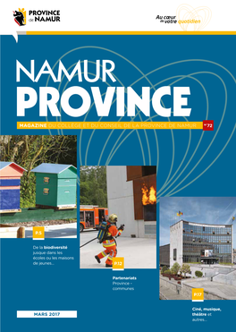 Magazine Du Collège Et Du Conseil De La Province De Namur N°72