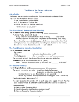 The Plan of the Father, Adoption