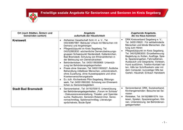 Freiwillige Soziale Angebote Für Seniorinnen Und Senioren Im Kreis