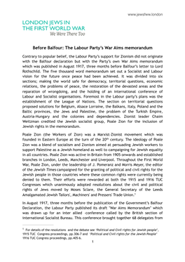 The Labour Party's War Aims Memorandum