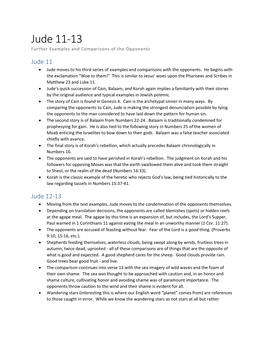 Jude 11-13 Further Examples and Comparisons of the Opponents