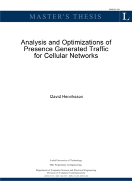 Analysis and Optimizations of Presence Generated Traffic for Cellular Networks