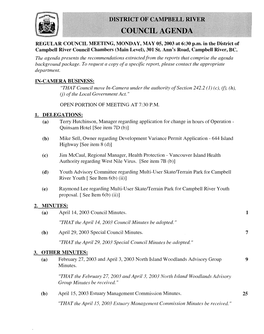 Council Agenda