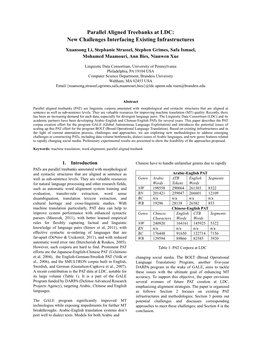 Parallel Aligned Treebanks at LDC: New Challenges Interfacing Existing Infrastructures