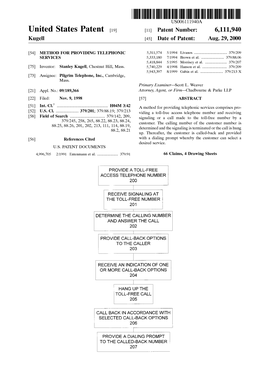 Ulllted States Patent [19] [11] Patent Number: 6,111,940 Kugell [45] Date of Patent: Aug