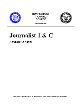 NAVEDTRA 14129 Journalist