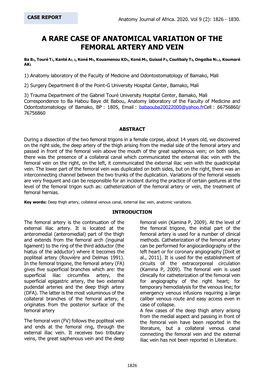 A Rare Case of Anatomical Variation of the Femoral Artery and Vein