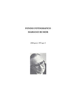 Fondo Fotografico Mariano Rumor