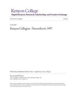 Kenyon Collegian Archives