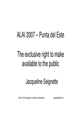 ALAI 2007 – Punta Del Este