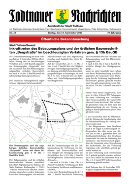 Öffentliche Bekanntmachung Inkrafttreten Des