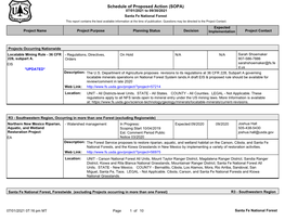 Schedule of Proposed Action (SOPA) 07/01/2021 to 09/30/2021 Santa Fe National Forest This Report Contains the Best Available Information at the Time of Publication