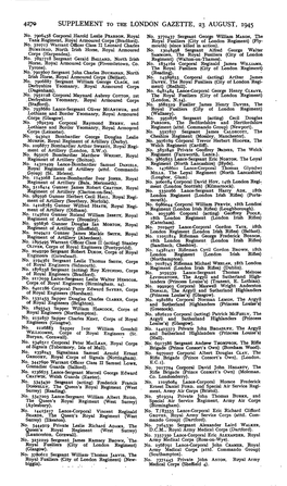 4270 Supplement to the London Gazette, 23 August, 1945