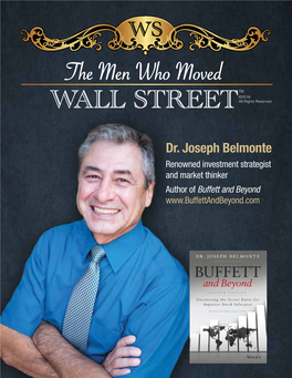 Dr. Joseph Belmonte Renowned Investment Strategist and Market Thinker Author of Buffett and Beyond