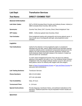 Direct Coombs Test