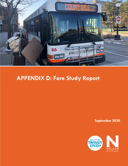 Fare Study Report