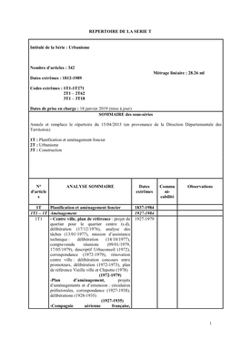 Bordereau De Versement Aux Archives Municipales