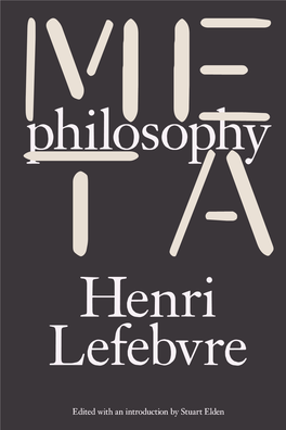 Philosophy Henri Lefebvre