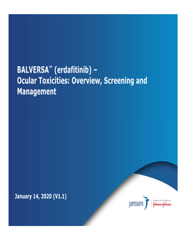 Erdafitinib) – Ocular Toxicities: Overview, Screening and Management