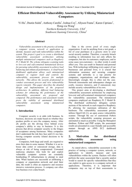 Efficient Distributed Vulnerability Assessment by Utilizing Miniaturized Computers