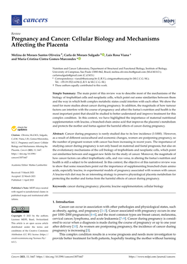 Pregnancy and Cancer: Cellular Biology and Mechanisms Affecting the Placenta