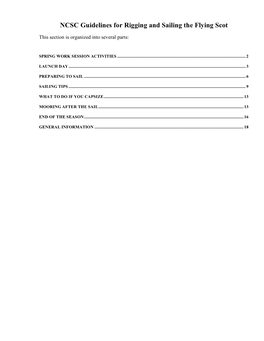 NCSC Guidelines for Rigging and Sailing the Flying Scot