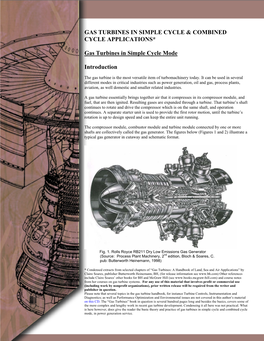 Gas Turbines in Simple Cycle and Combined Cycle Applications