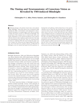 The Timing and Neuroanatomy of Conscious Vision As Revealed by TMS-Induced Blindsight