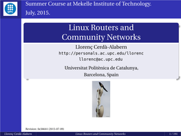 Linux Routers and Community Networks
