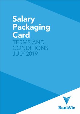 Bankvic Salary Packaging Card Terms & Conditions
