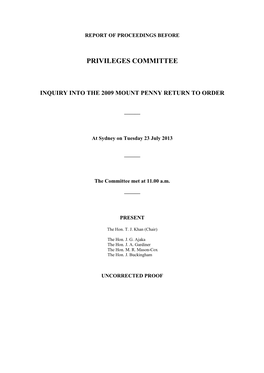 Privileges Committee