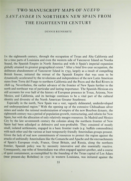 Two Manuscript Maps of Nuevo Santander in Northern New Spain from the Eighteenth Century