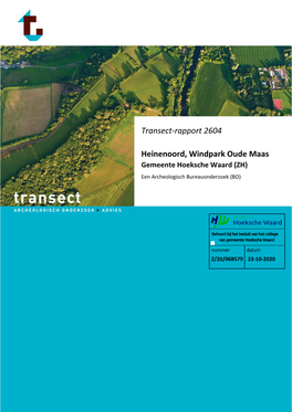 Transect-Rapport 2604 Heinenoord, Windpark Oude Maas