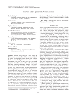 Sutorius: a New Genus for Boletus Eximius