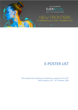 E-Poster List