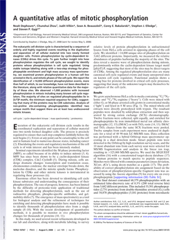 A Quantitative Atlas of Mitotic Phosphorylation