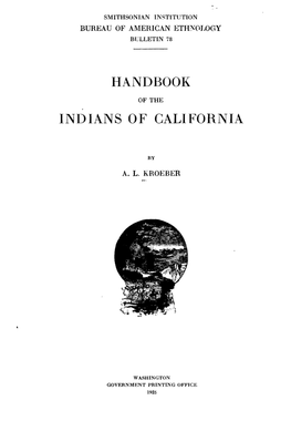 Handbook Indians of California