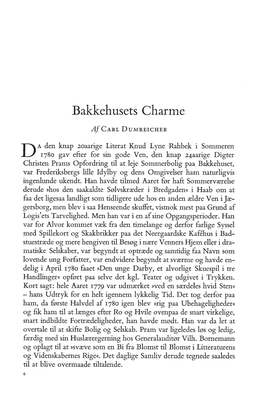 Carl Dumreicher: Bakkehusets Charme