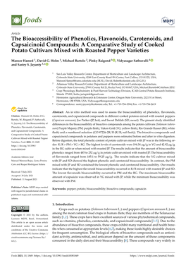 The Bioaccessibility of Phenolics, Flavonoids, Carotenoids